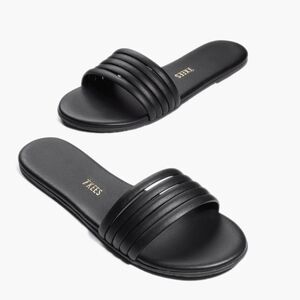 BRAND NEW TKEES Serena Slip On Slides - Size 8 / EUR 39 - Black - Bag Included